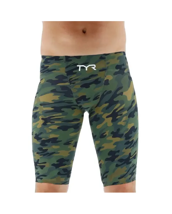 TYR MEN'S VENZO HIGH-WAIST JAMMER SWIMSUIT - CAMO - 314 Olive