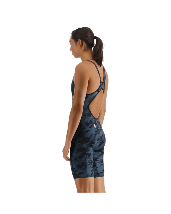 TYR WOMEN'S VENZO OPEN BACK SWIMSUIT - CAMO - 644 Deep Teal