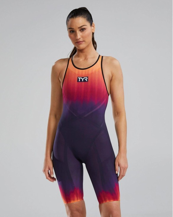TYR WOMEN'S VENZO OPEN BACK SWIMSUIT - INFLUX - 418 Navy/Multi