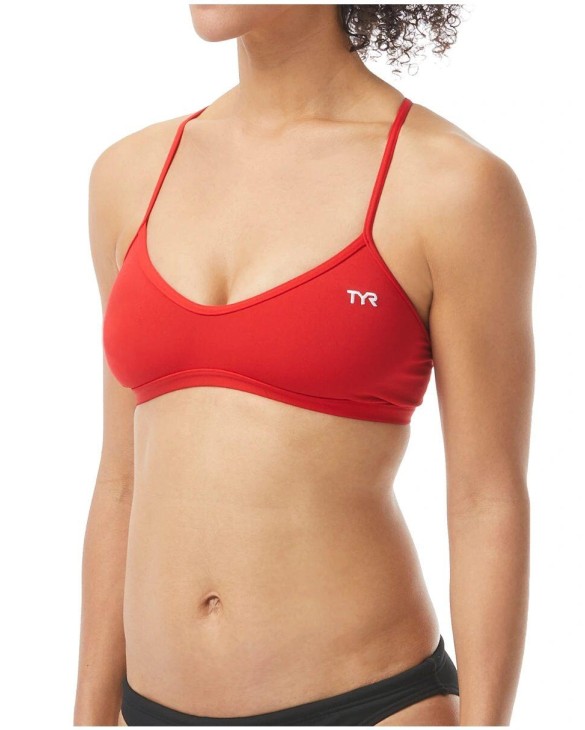 TYR DURAFAST ONE WOMEN'S TRINITY TOP - SOLID - 610 Red