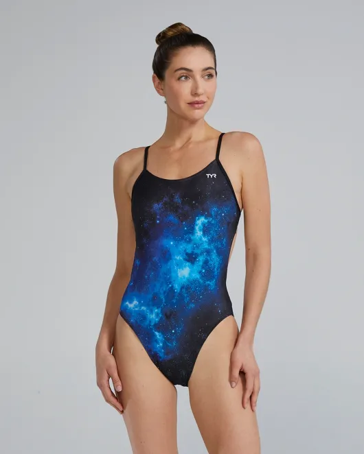 TYR DURAFAST ELITE WOMEN'S CUTOUTFIT SWIMSUIT - STARBORNE - 420 Blue/Blue/Blue