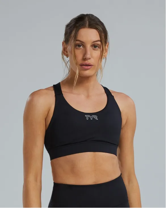 TYR Base Kinetic™ Women's Crossback Sports Bra - Solid - 001 Black