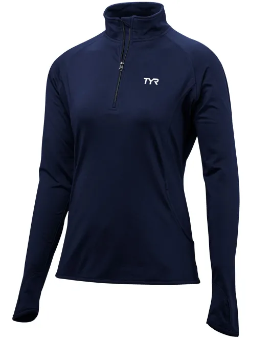 TYR WOMEN'S PLUS ALLIANCE 1/4 ZIP PULLOVER - 401 Navy