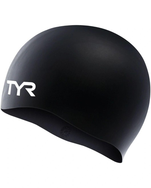 TYR ADULT SILICONE WRINKLE-FREE SWIM CAP - 001 Black
