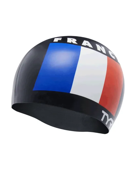 TYR ADULT SILICONE SWIM CAP - FRANCE - 001 Black