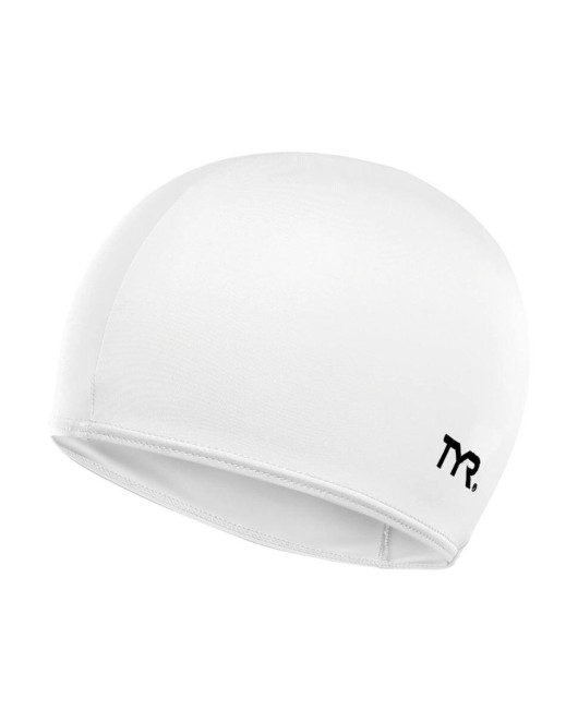 TYR ADULT LYCRA FIBER SWIM CAP - 100 White