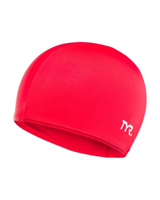 TYR ADULT LYCRA FIBER SWIM CAP - 610 Red