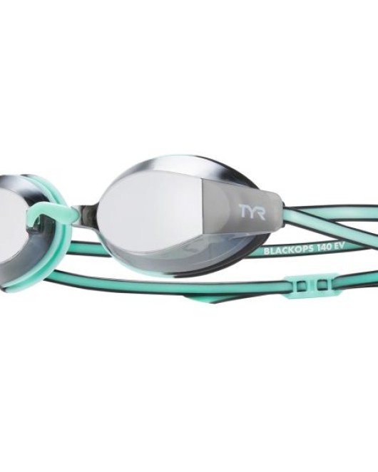 TYR WOMEN'S BLACK OPS 140 EV MIRRORED RACING GOGGLES - 718 Silver/Mint/White