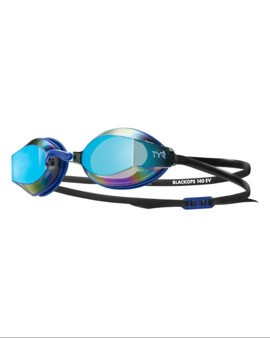 TYR ADULTS BLACK OPS 140 EV MIRRORED RACING GOGGLES - 995 Blue Rainbow/Black