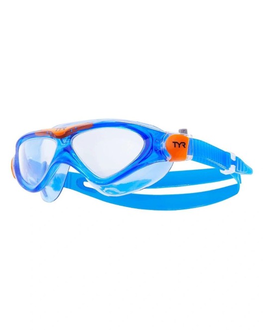 TYR YOUTH ROGUE SWIM MASK - 709 Clear/Blue/Orange