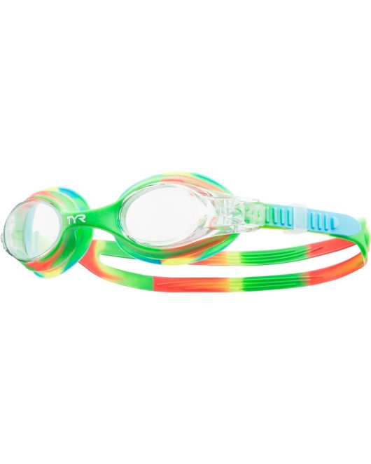 TYR KIDS' SWIMPLE GOGGLES - TIE DYE - 307 Green/Orng