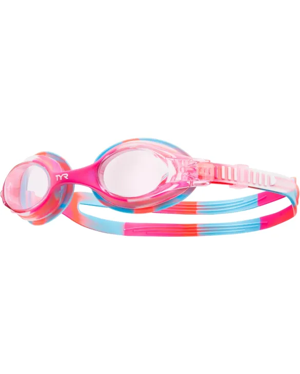 TYR KIDS' SWIMPLE GOGGLES - TIE DYE - 667 Pink/White