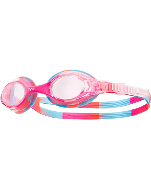 TYR KIDS' SWIMPLE GOGGLES - TIE DYE - 667 Pink/White