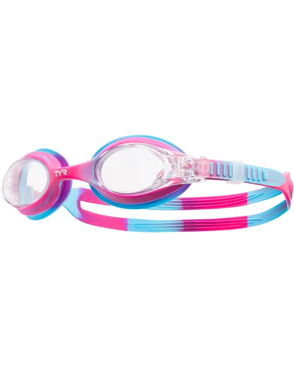 TYR KIDS' SWIMPLE GOGGLES - TIE DYE - 667 Pink/White