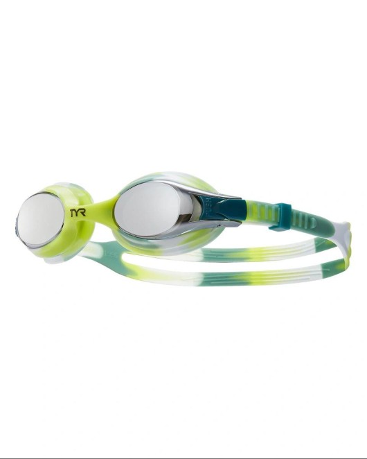 TYR KIDS' MIRRORED SWIMPLE GOGGLES - TIE DYE - 894 Silver/Fl Yellow/Green