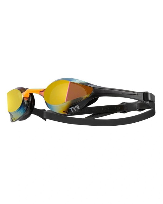 TYR ADULT TRACER-X ELITE MIRRORED RACING GOGGLES - 756 Gold/Orange/Black