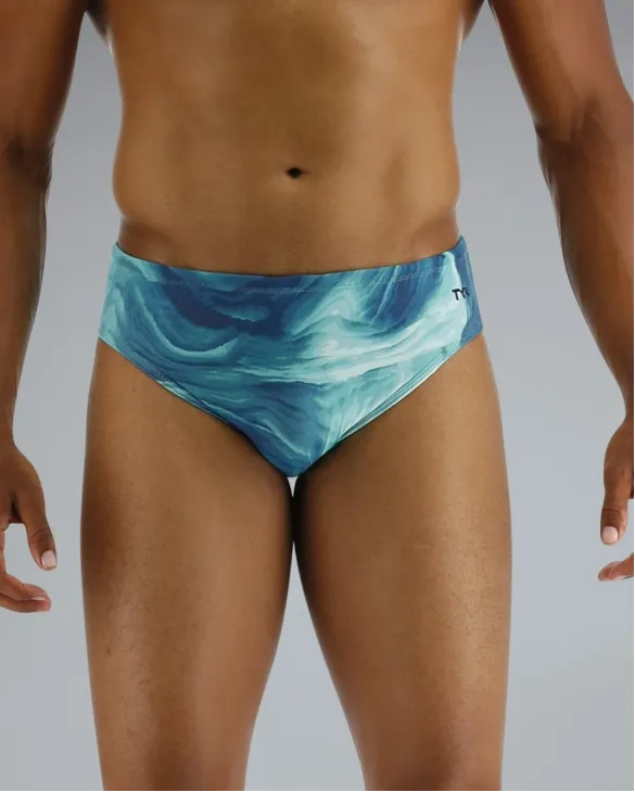 TYR DURAFAST ELITE MEN'S BRIEF SWIMSUIT - MEZIO - 978 Teal Multi