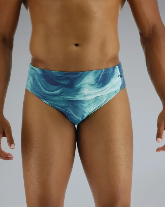 TYR DURAFAST ELITE MEN'S BRIEF SWIMSUIT - MEZIO - 978 Teal Multi