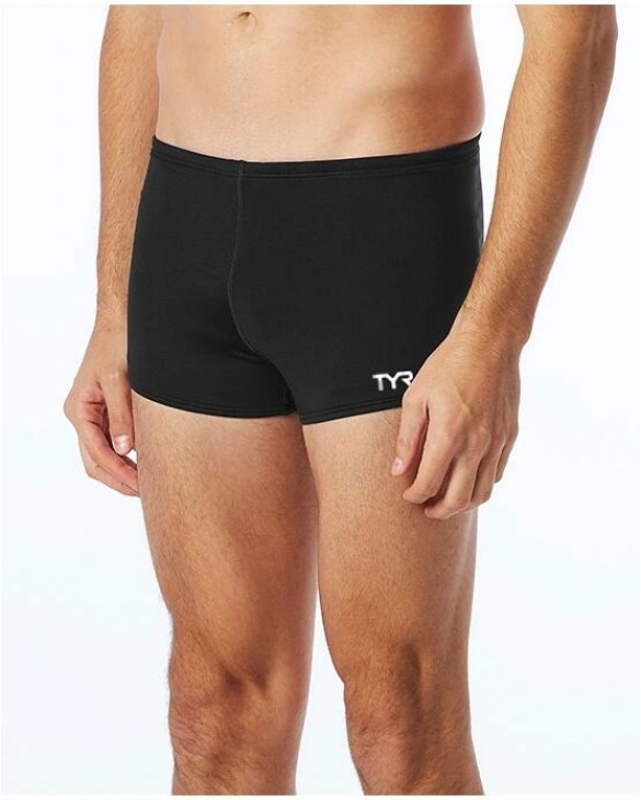 TYR DURAFAST ELITE MEN'S SQUARE LEG SWIMSUIT - SOLID - 001 Black