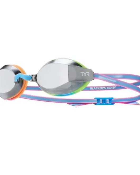 TYR YOUTH BLACK OPS 140 EV MIRRORED RACING GOGGLES - 390 Blue/Pink