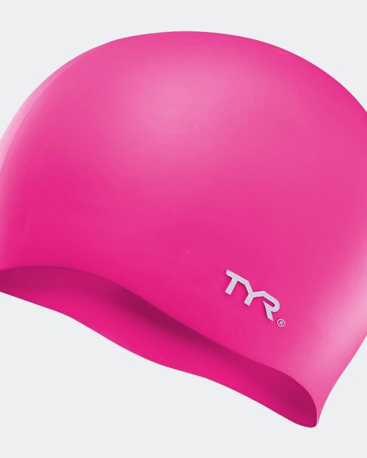 TYR YOUTH SILICONE WRINKLE-FREE SWIM CAP - 693 Fl. Pink