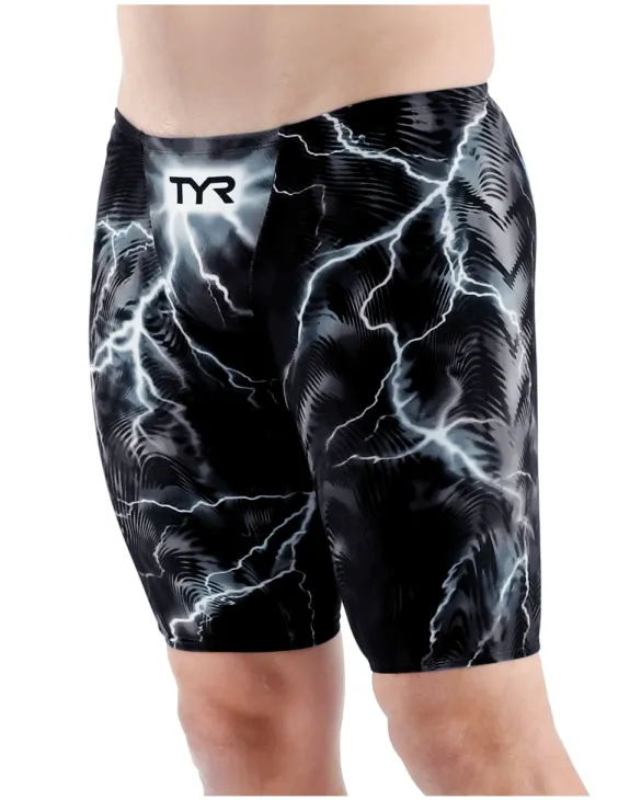TYR MEN'S VENZO HIGH-WAIST JAMMER SWIMSUIT - PHANTOM OBLIVION - 001 Black