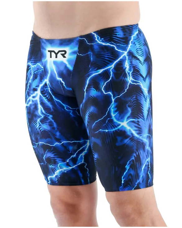 TYR MEN'S VENZO HIGH-WAIST JAMMER SWIMSUIT - PHANTOM OBLIVION - 420 Blue/Blue/Blue