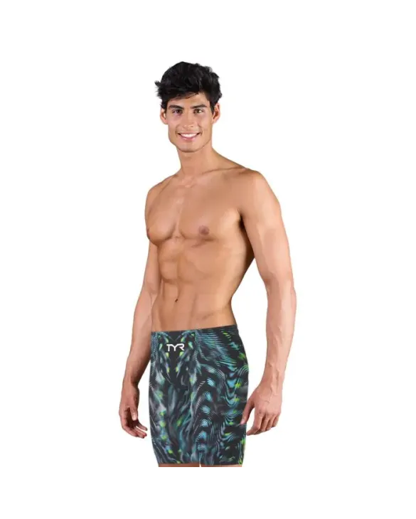 TYR MENS VENZO GENESIS LOW WAIST JAMMER SWIMSUIT - 198 Steel/Green