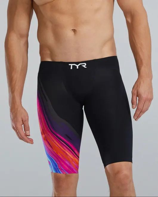 Men's Low Waist Jammer - Aqua/Pink - 571 Aqua/Pink