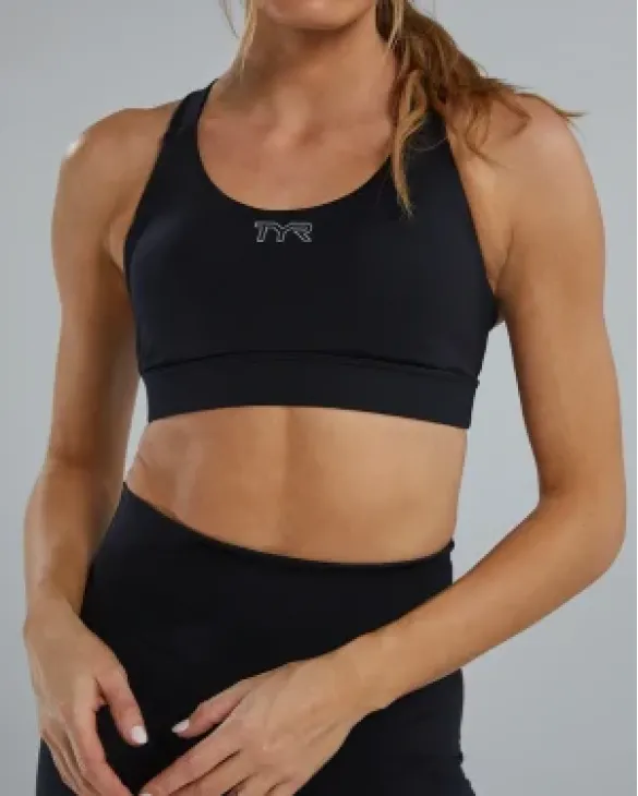 TYR Base Kinetic™ Women's Crossback Sports Bra - Solid - 001 Black