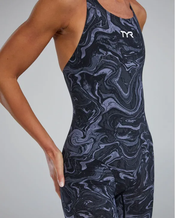 Women's Thresher Open Back Tech Suit - Hyperblitz - Titanium