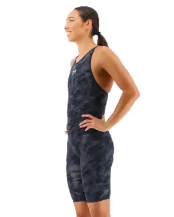 TYR WOMEN'S VENZO CLOSED BACK SWIMSUIT - CAMO - 001 Black