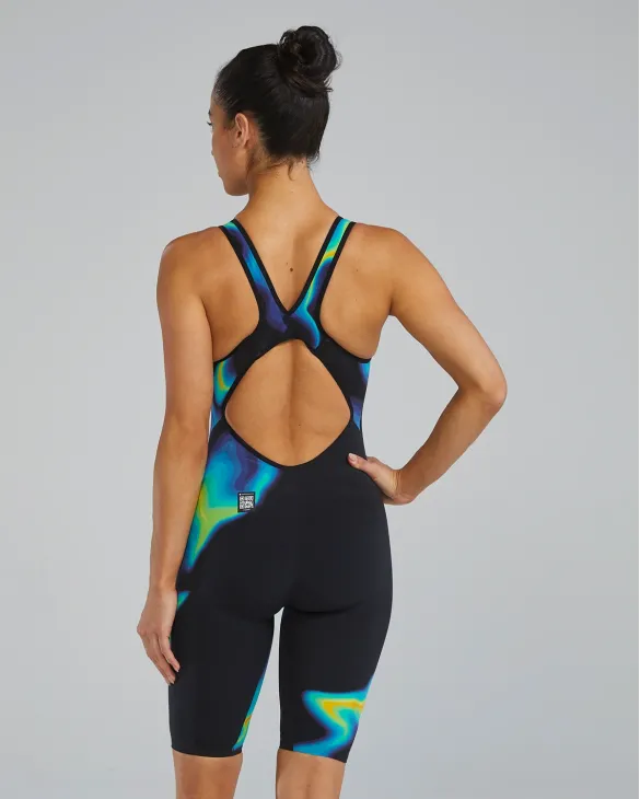 WOMEN'S VENZO OPEN BACK SWIMSUIT - INFRARED - 809 Orange/Green