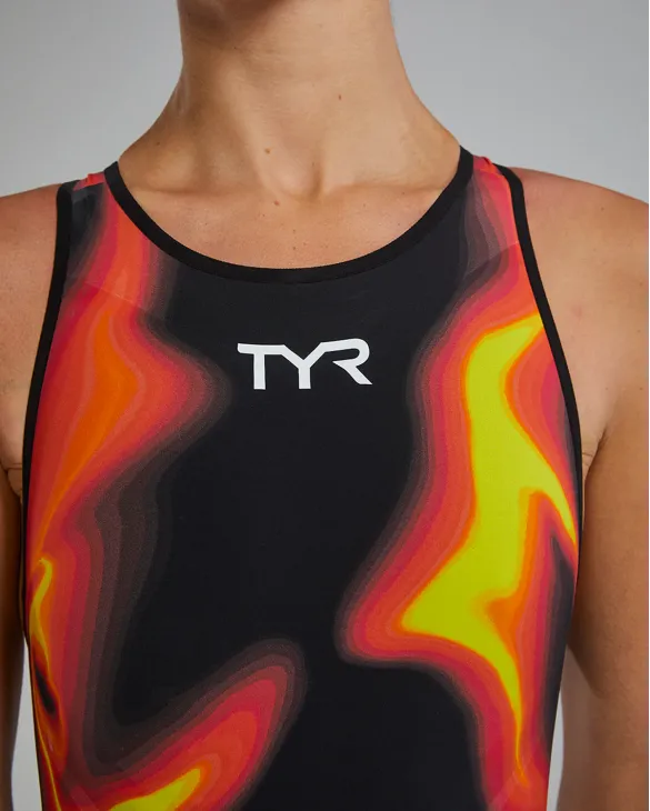 WOMEN'S VENZO OPEN BACK SWIMSUIT - INFRARED