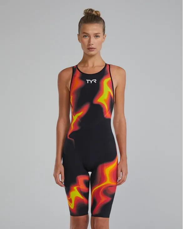 WOMEN'S VENZO OPEN BACK SWIMSUIT - INFRARED