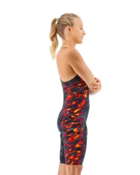 TYR WOMEN'S VENZO CLOSED BACK SWIMSUIT - CAMO FIRE - 937 Fire