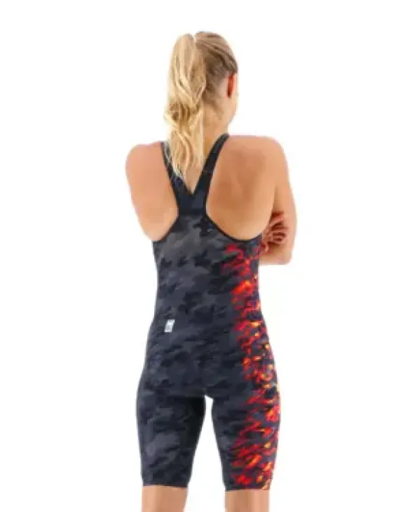 TYR WOMEN'S VENZO CLOSED BACK SWIMSUIT - CAMO FIRE - 937 Fire