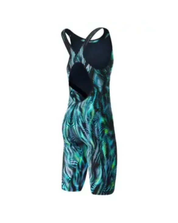 TYR WOMENS VENZO GENESIS OPEN BACK SWIMSUIT - 198 Steel/Green