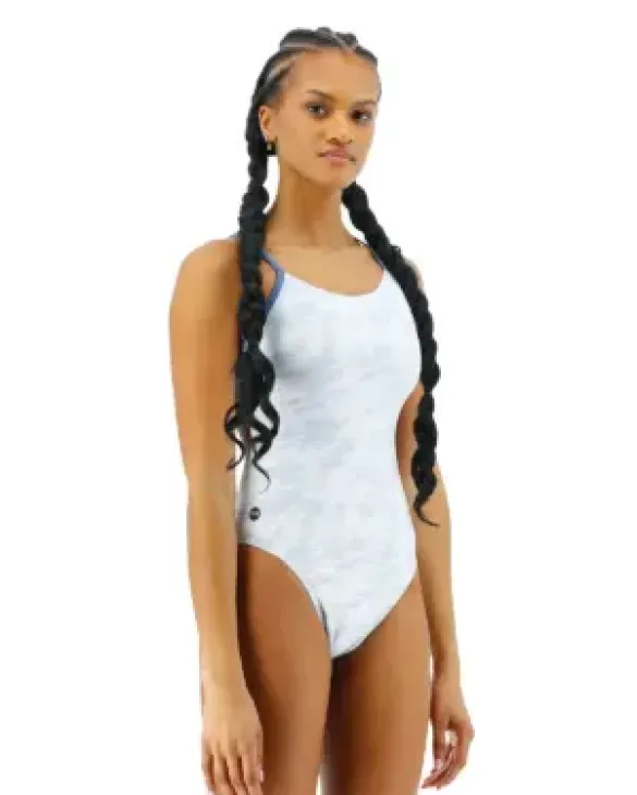TYR DURAFAST ELITE WOMEN'S CUTOUTFIT SWIMSUIT - WHITEOUT CAMO - 100 White