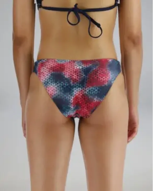 TYR DURAFAST ELITE WOMEN'S CLASSIC FULL COVERAGE BIKINI BOTTOM - STARHEX - 611 Red/Multi
